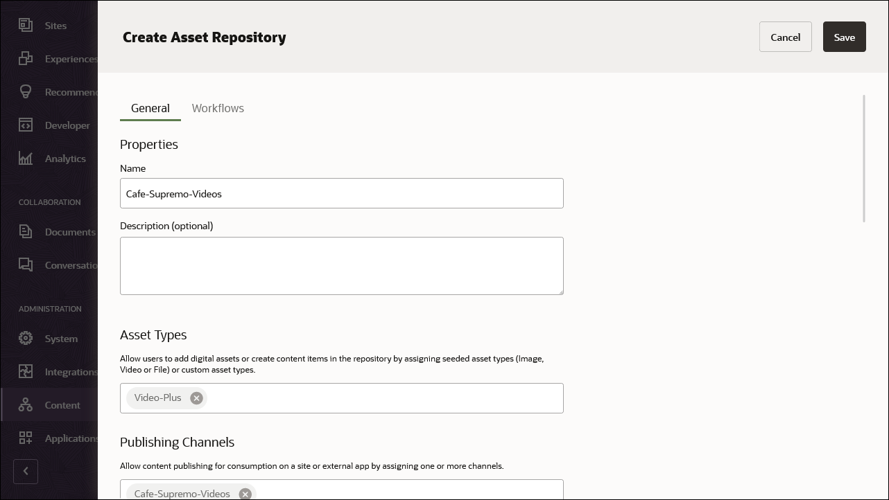 Create a new asset repository.