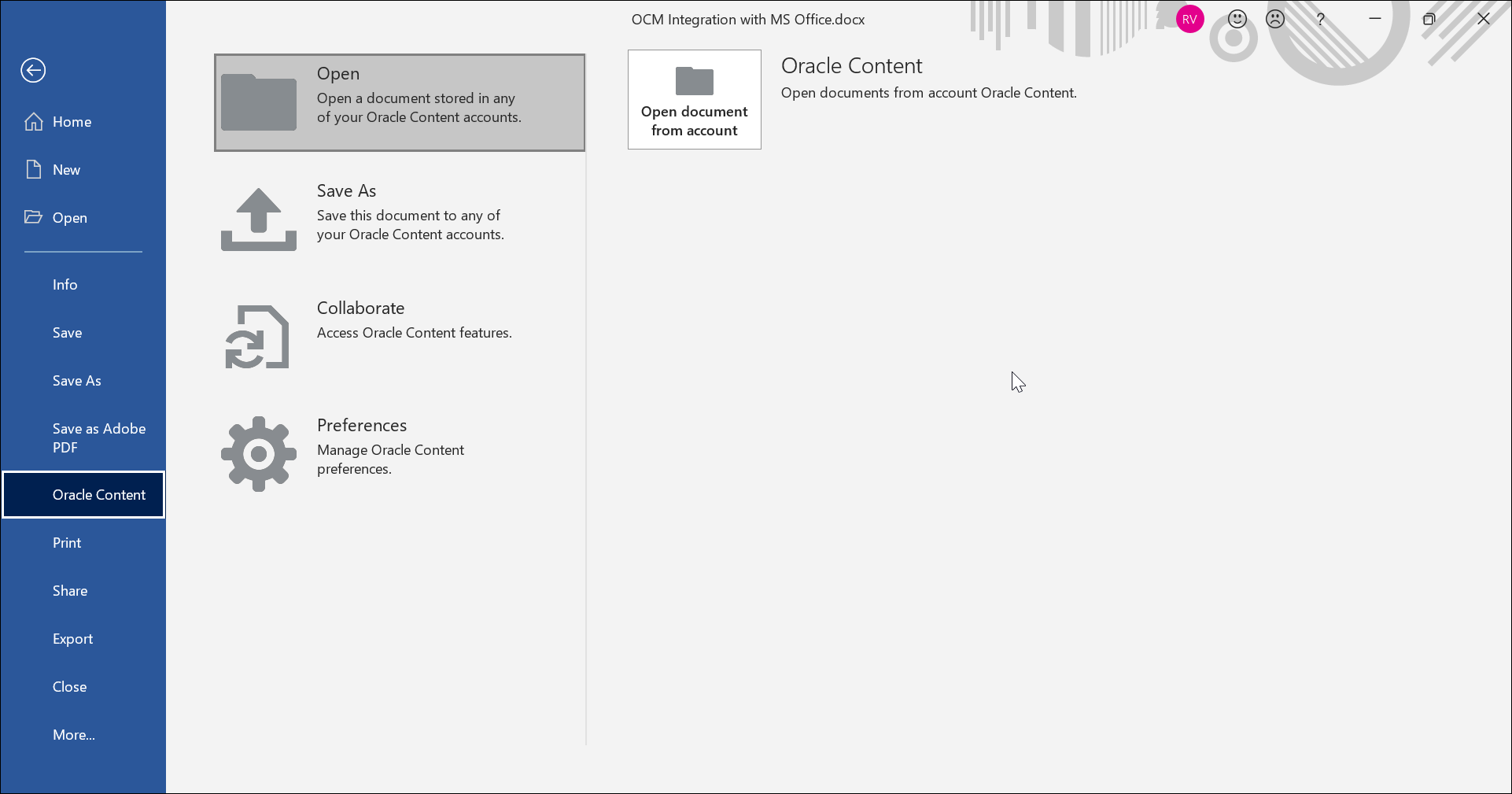 Add Oracle content as a save/open location in Office applications