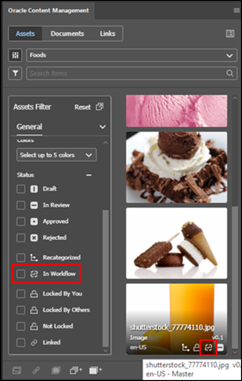 Adobe Creative Cloud Extension showing workflow, described in linked topics