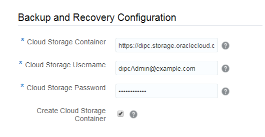 Backup and Recovery Configuration
