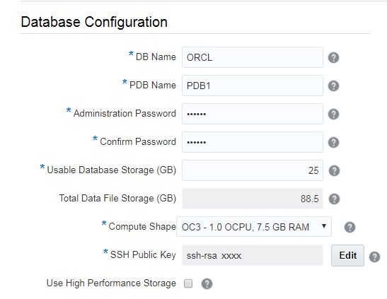 Database Configuration