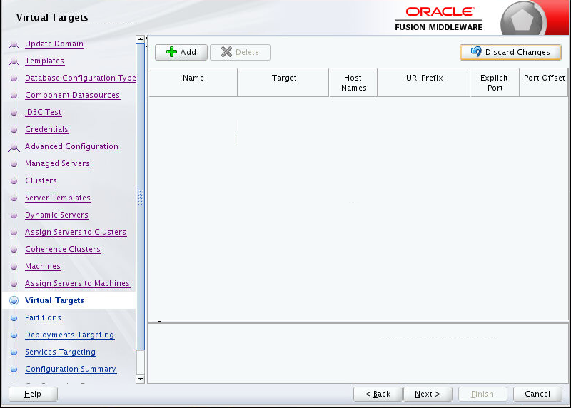 Configure virtual targets