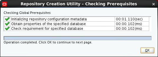 Database prerequiste checks