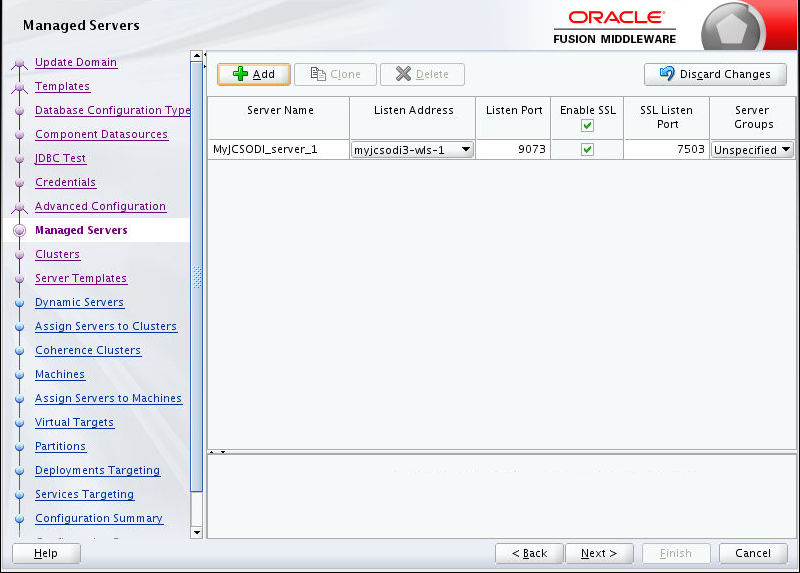 Allocate addresses to managed servers