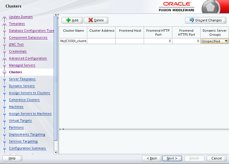 Assign ports to clusters