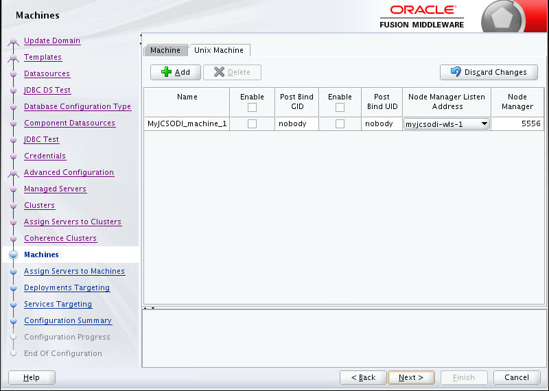 Machine configuration