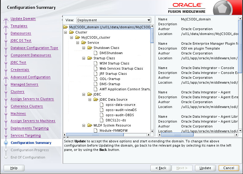 Configuration summary