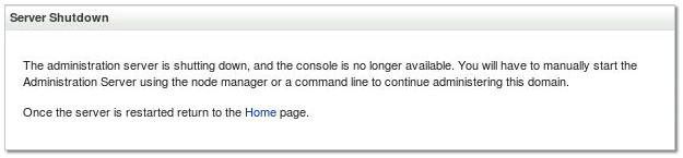 Admin Server Shutdown message