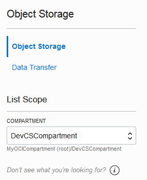 Compartment list