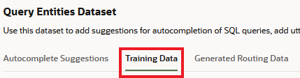The Training Data tab
