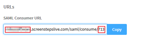 Image img3.png displays the SAML Consumer URL with Domain Name and Account ID highlighted.