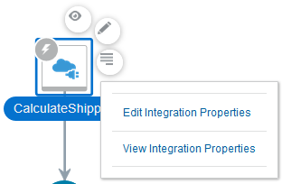 Edit Integration Properties and View Integration Properties menu options