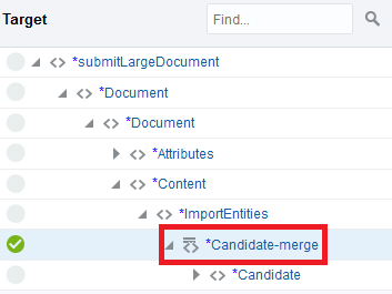 Value of Candidate-merge is highlighted in the Target hierarchy.