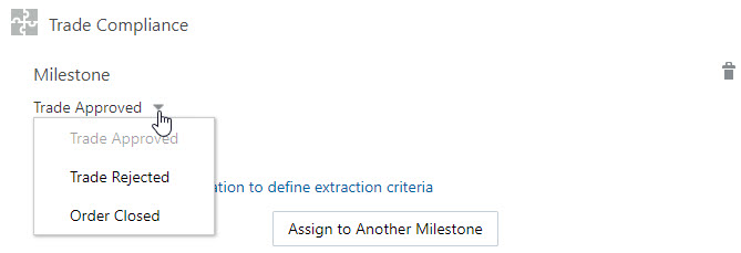 Integration entry showing milestone list and link to define extraction criteria