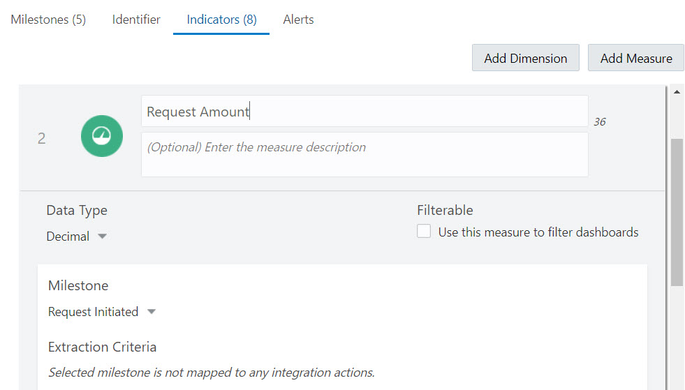 Define a new measure on the Indicators page
