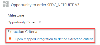 Integration entry Extraction Criteria heading and link