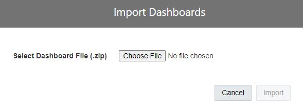 The Import Dashboards dialog