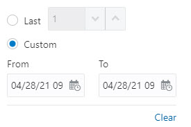 Date indicator filters for custom dashboards