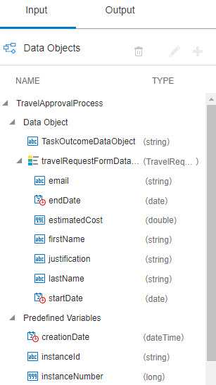 Data Objects pane in the Data Association editor