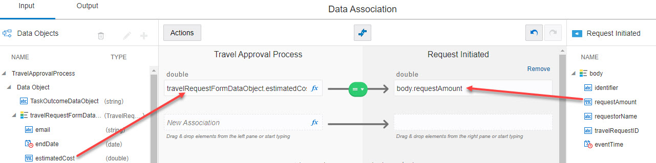 Indicator extraction criteria in the Data Association editor