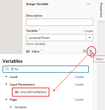 Description of fragment-data-container-actionchain-assignvariable-mapping.png follows