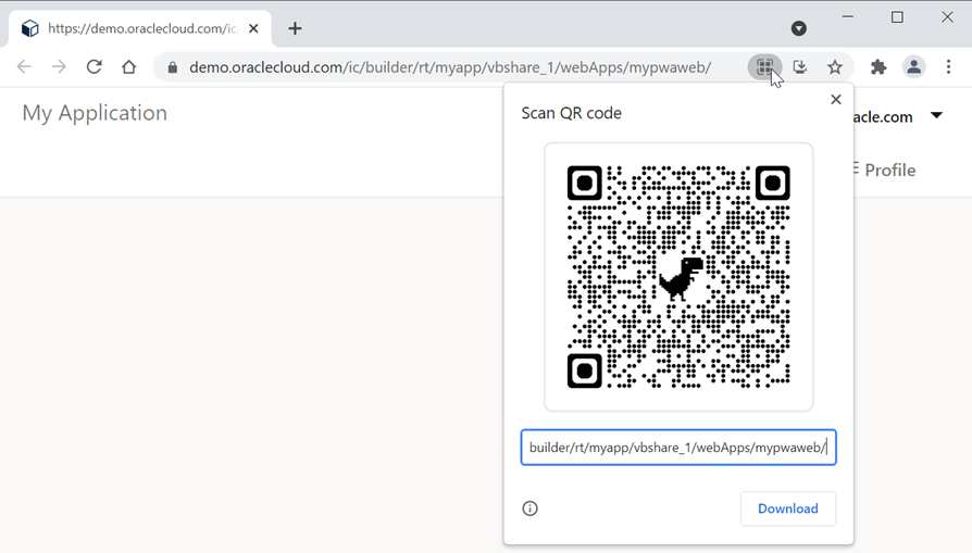 The Scan QR code screen in Google Chrome