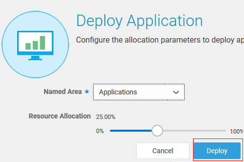 Deploy Application window
