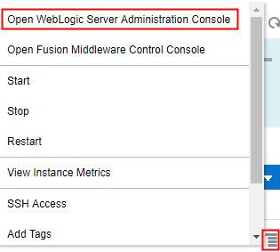 Open WebLogic Server Console
