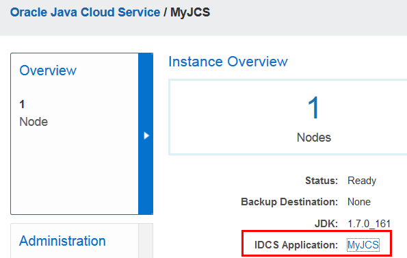 IDCS Application link