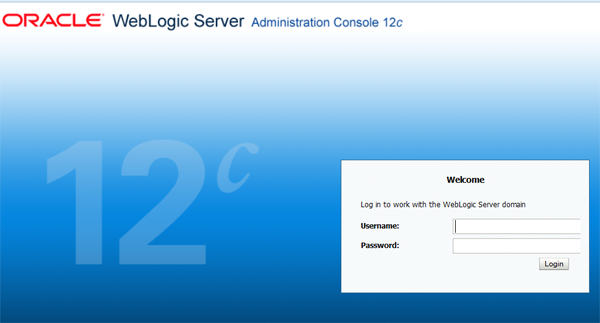 WebLogic Server Administration Console login