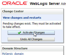 Change Center in WebLogic Administration Console
