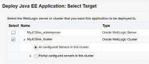 Select all managed servers in the cluster