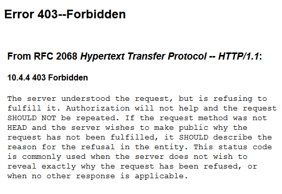 Error 403--Forbidden page