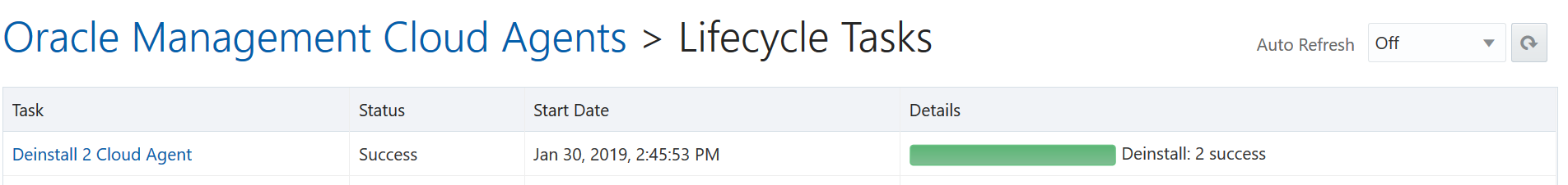 Lifecycle deinstall success