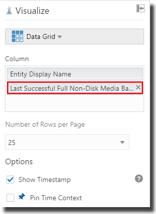 Last Successful Full Non-Disk Media Backup Date attribute in the Column field