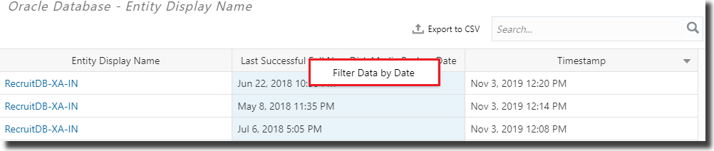 Filter Data by Date option