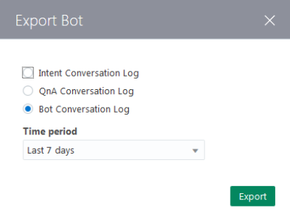 This is an image of the Export Bot dialog.