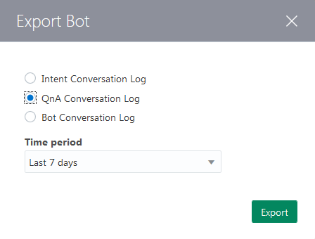 This is an image of the Export Bot dialog.