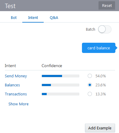 This is an image of the Intent radio buttons.