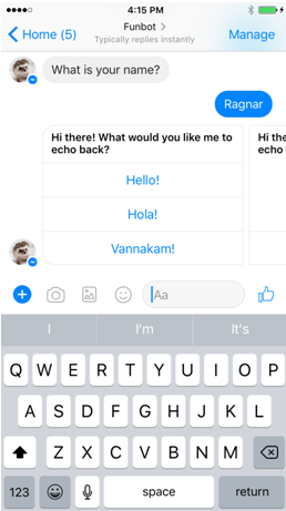 This is an image of the chat in the Facebook Messenger app.