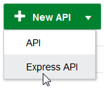 This is an image of the Express API option.