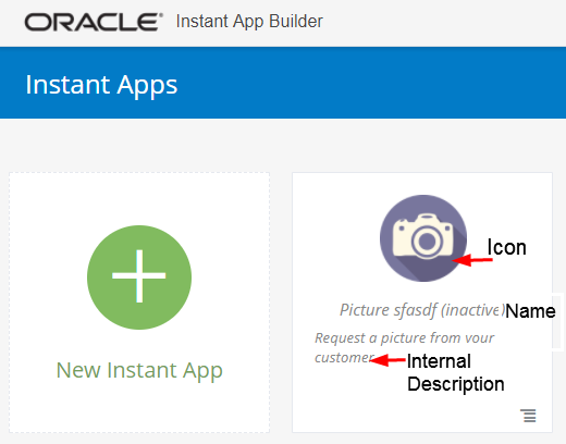 This image shows an icon, the name of the instant app below the icon, and the internal description below the name.