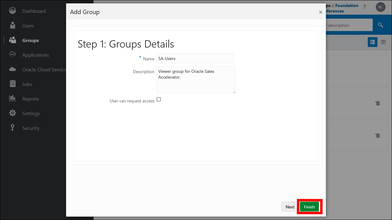 This image shows the Add Group window.