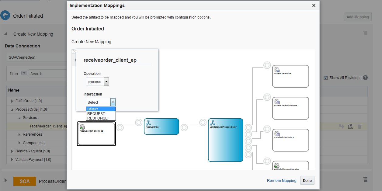 Mapping to SOA Services/References