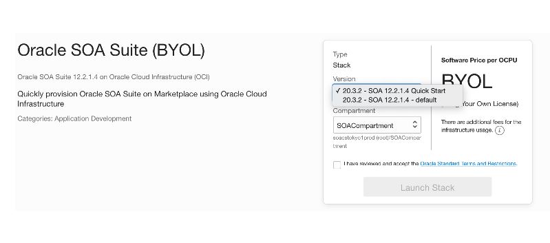 Oracle Cloud Infrastructure Console Sign In: select Quick Start option