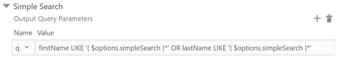 A simple search query that matches a search term to either of two fields