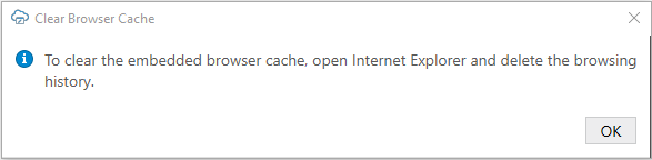 The Clear Browser Cache message about Internet Explorer