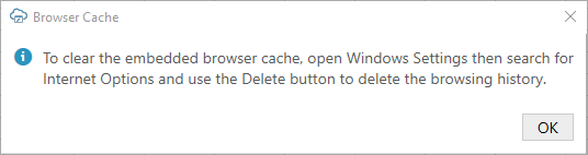 The Clear Browser Cache message for the .Net WebBrowser control