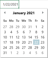 The date picker lets you choose a date for a date field