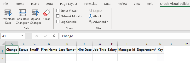 Shows an Excel workbook that is configured to use the add-in.